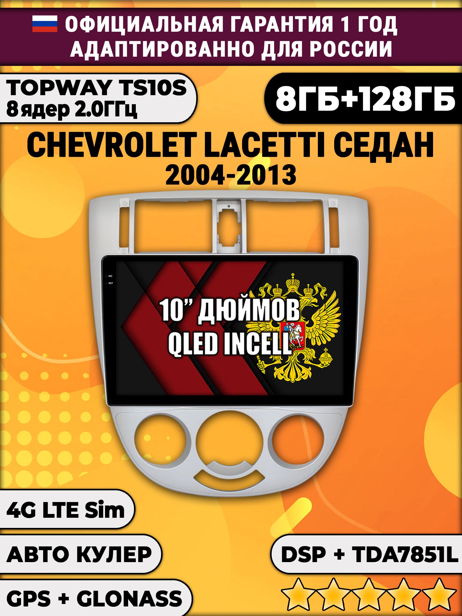 8 ядер TS105, 8/128гб для CHEVROLET LACETTI, Android магнитола - Рамка под кондиционер